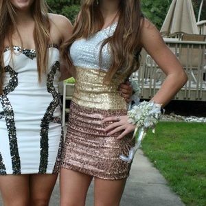 One-Shoulder Mini Sequin Dress